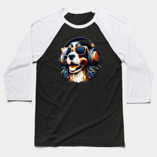 American Water Spaniel Smiling DJ: Euphonic Waves, Joyful Gaze Baseball T-Shirt